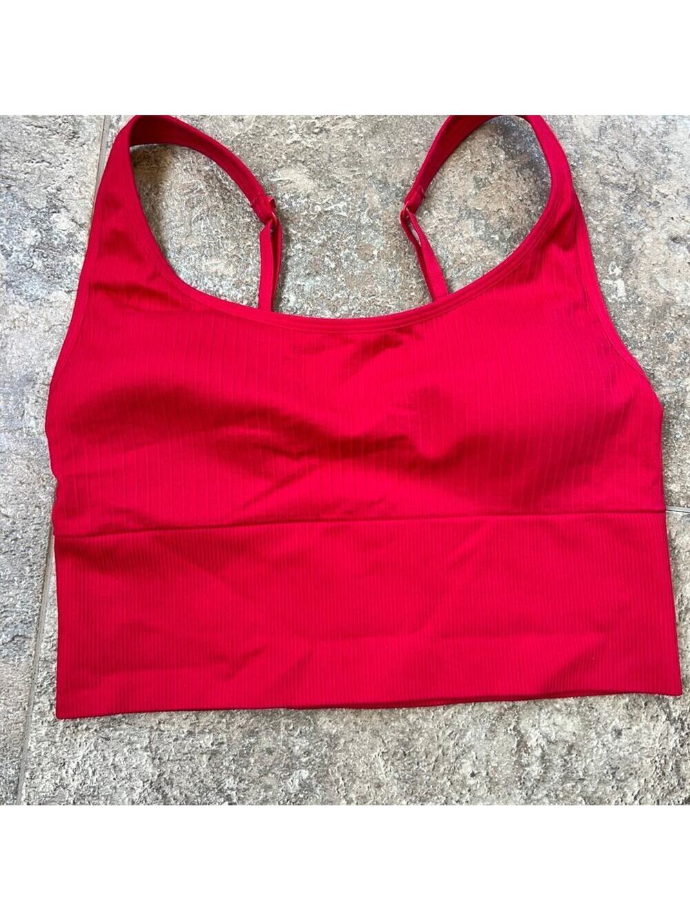 PINK Victorias Secret, adjustable, padded bra crop top, women's size S-M, red